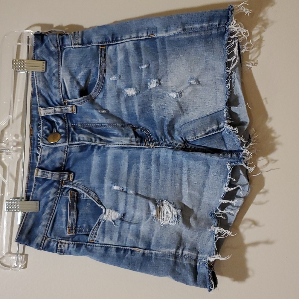 American Eagle Hi-Rise Shortie Jean Shorts